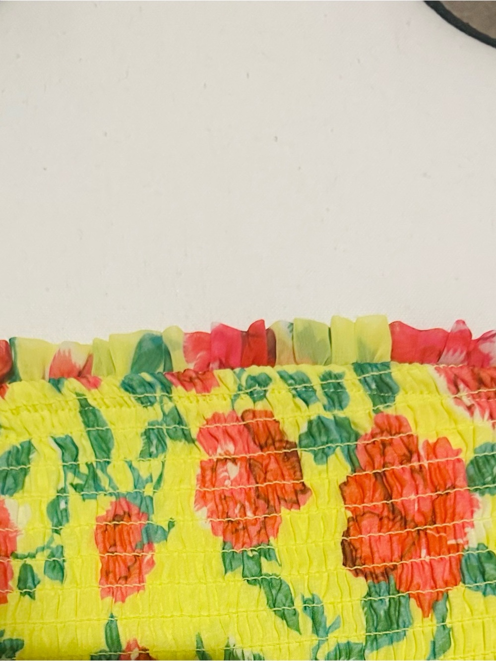 Off-Shoulder Yellow Floral Dress - Picture 4 of 5